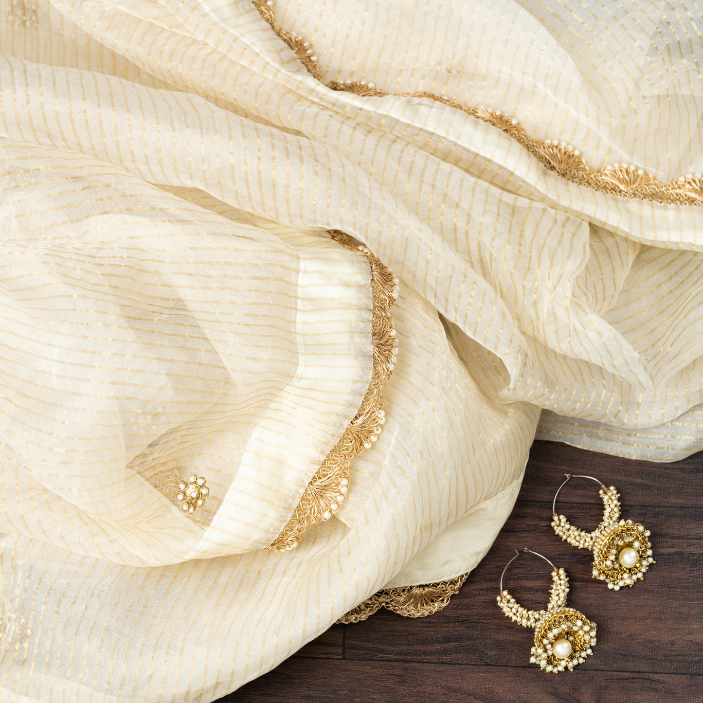 Rangrez Taj Champagne Dupatta