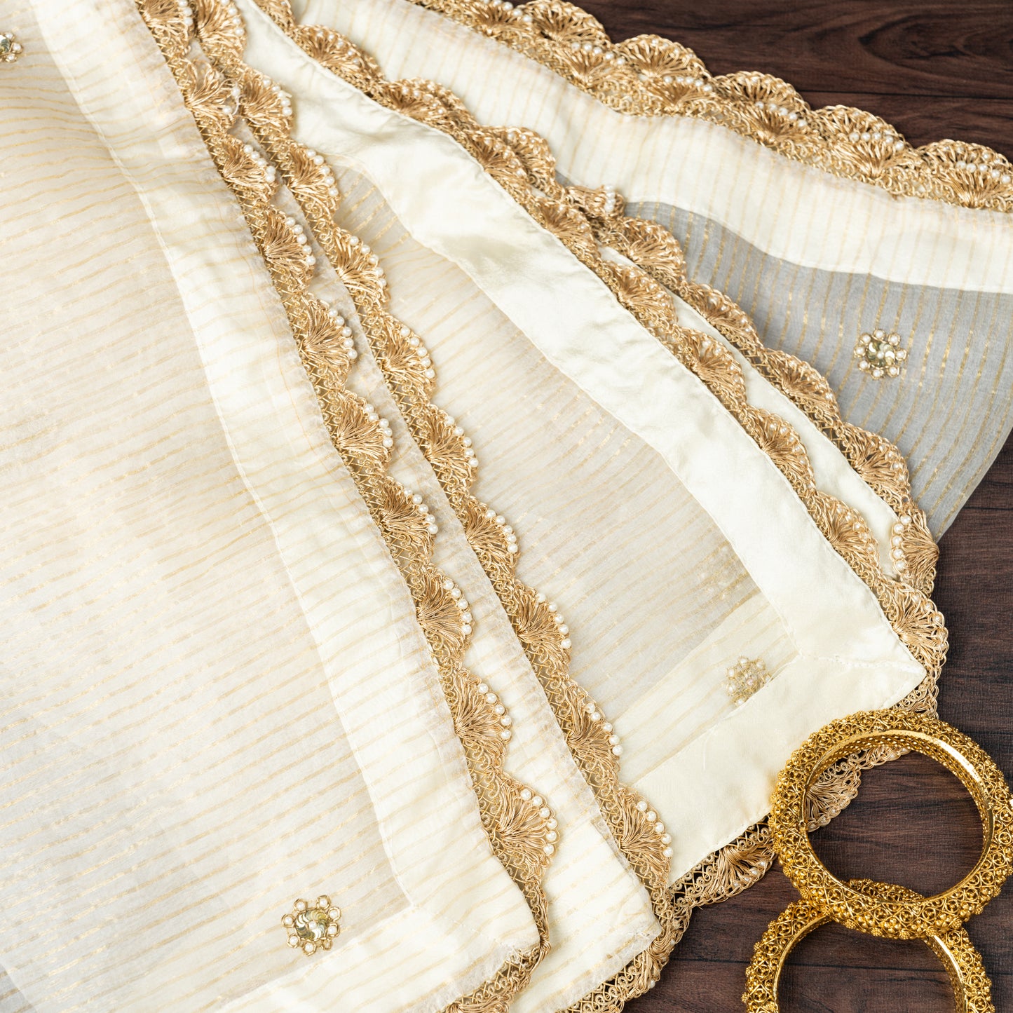 Rangrez Taj Champagne Dupatta
