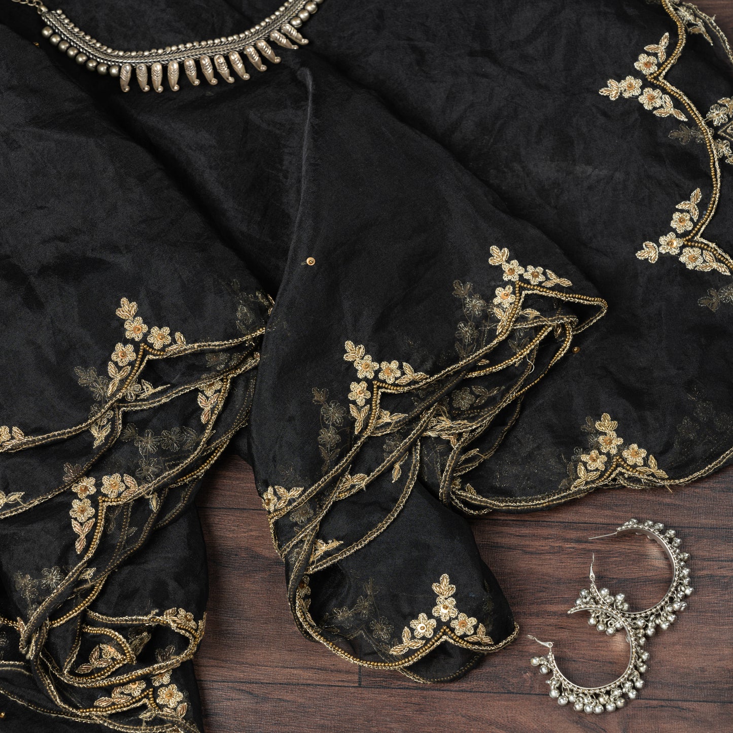 Rangrez Kajra Noir Zardozi Dupatta