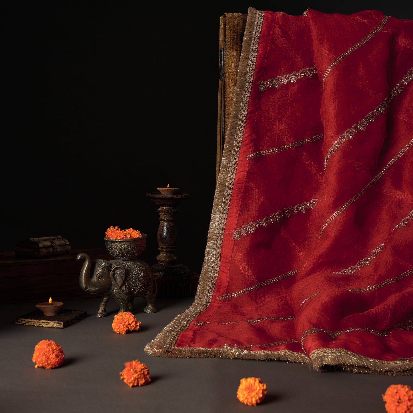 Nayaab Anarkali Ruby Radiance Dupatta