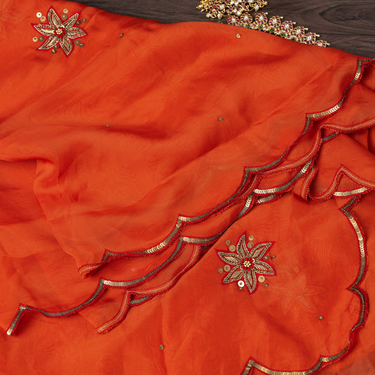 Nargis Kesariya Glow Embellished Dupatta