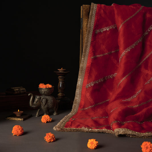 Nayaab Anarkali Ruby Radiance Dupatta